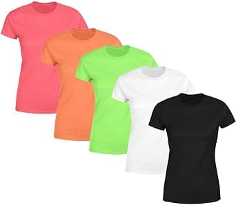 Kit 5 Blusas Feminina Tshirt Camiseta Baby Look Gola Redonda Básica Premium