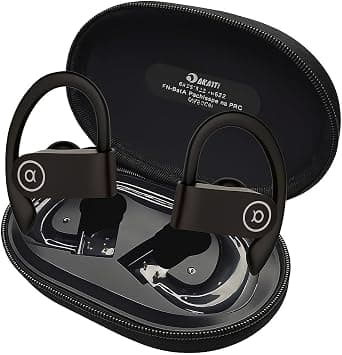 Fone de Ouvido Bluetooth 5.4, IPX5 à Prova D'Água, 45h de Bateria, Com Microfone Embutido. Design Esportivo Ergonômico Ideal Para Esportes Corridas Atividades Físicas Videogame IPh