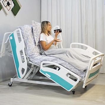 Cama Hospitalar Motorizada Elétrica Luxo 10 Movimentos com Colchão D33 Impermeável